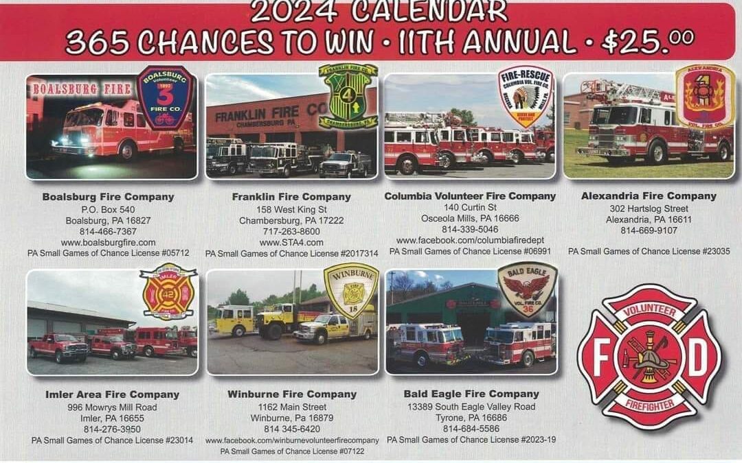 -Central PA Fireman’s Sportsman’s 2024 Raffle Calendars Available!!-
